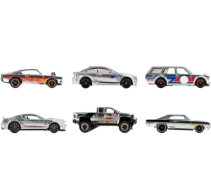 Hot Wheels Zamac Multipacks of 6 Toy Cars, 1:64 Scale, Authentic Decos, Popular Castings, Rolling Wheels Assortment HLK52