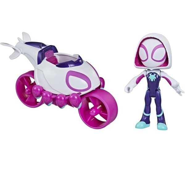 Spiderman and His Amazing Friends, Ghost-Spider Action Figure & Toy Motorcycle F461