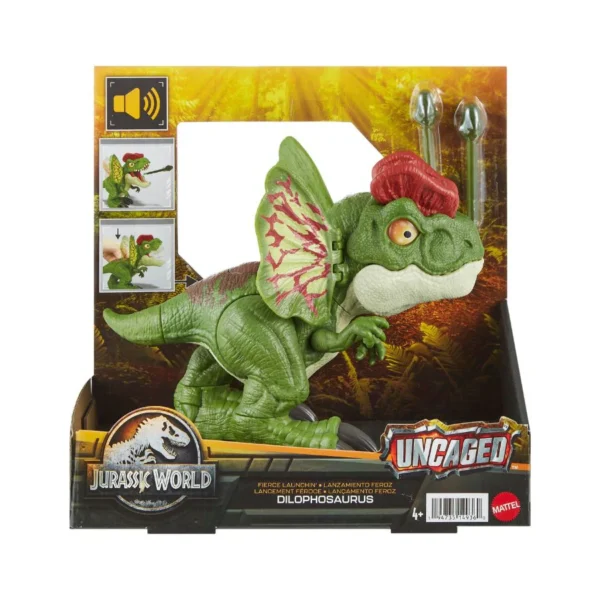 Jurassic World Dinosaur Sound Toy, Uncaged Fierce Launchin Dilophosaurus Figure HNT65 - Image 2