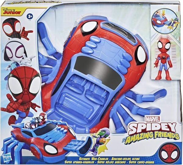 Spidey and His Amazing Friends Ultimate Web-Crawler, With Spidey Stunner Feature And 4-Inch Spidey Figure F1460 - Image 3