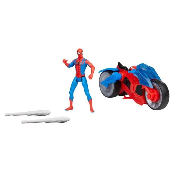 Marvel Spider-Man Web Blast Cycle Kids Playset with Poseable Spider-Man Action Figure F6899 - Image 2