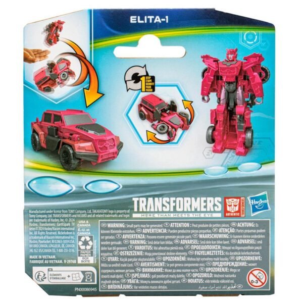 Transformers Toys EarthSpark 1-Step Flip Changer Elita-1 4" Action Figure F8662 - Image 4