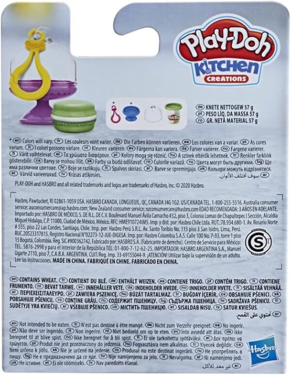 Play-Doh Kitchen Creations Clip-On Macaron Set with 1 Can of Duo-Color Non-Toxic Modeling Compound, Multicolor F1985 - Image 4