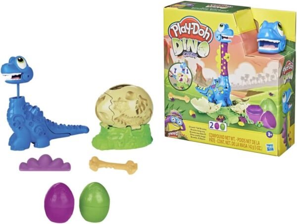 Play-Doh Dino Crew Growin' Tall Bronto Toy Dinosaur with 2 Play-Doh Eggs F1503 - Image 4