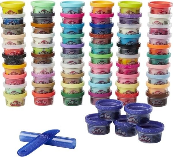Play-Doh Ultimate Color Collection 65-Pack of Modeling Compound, Non-Toxic, 1-Ounce Fun Size Cans, Includes Sapphire, Sparkle, Confetti, Metallic Colors, and Color Burst F1528 - Image 4