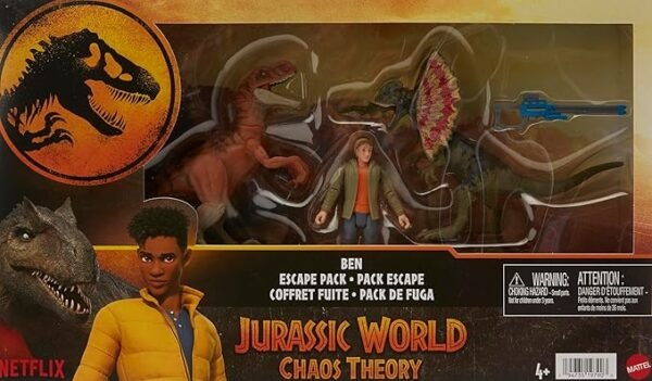 Jurassic World: Chaos Theory Ben Action Figure & 2 Dinosaurs Toy Pack HTV77 - Image 2