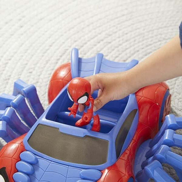 Spidey and His Amazing Friends Ultimate Web-Crawler, With Spidey Stunner Feature And 4-Inch Spidey Figure F1460 - Image 5