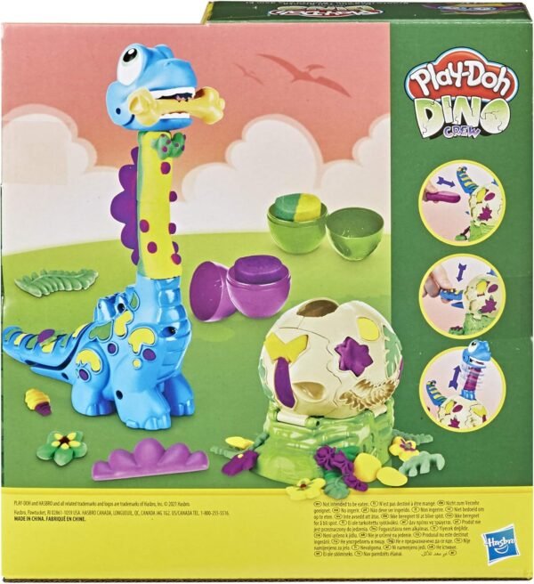 Play-Doh Dino Crew Growin' Tall Bronto Toy Dinosaur with 2 Play-Doh Eggs F1503 - Image 5