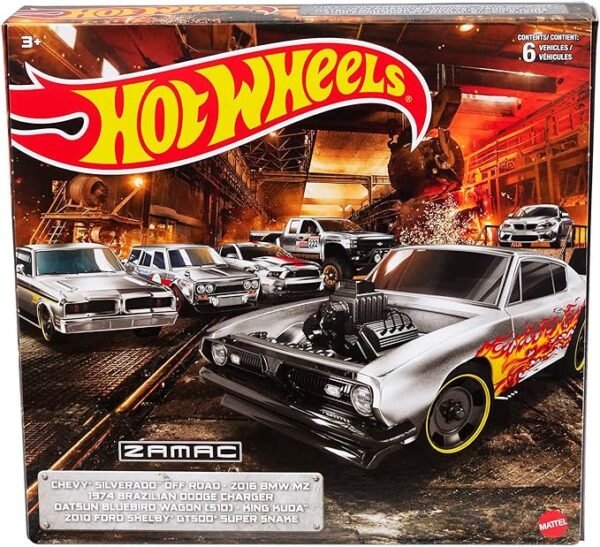 Hot Wheels Zamac Multipacks of 6 Toy Cars, 1:64 Scale, Authentic Decos, Popular Castings, Rolling Wheels Assortment HLK52 - Image 7