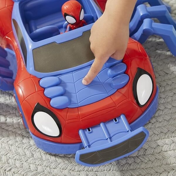 Spidey and His Amazing Friends Ultimate Web-Crawler, With Spidey Stunner Feature And 4-Inch Spidey Figure F1460 - Image 6