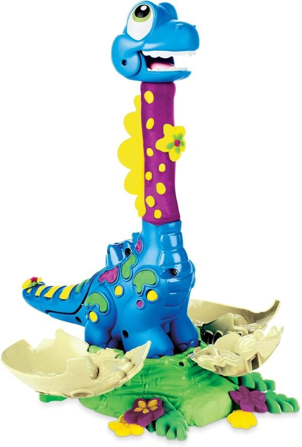 Play-Doh Dino Crew Growin' Tall Bronto Toy Dinosaur with 2 Play-Doh Eggs F1503 - Image 7