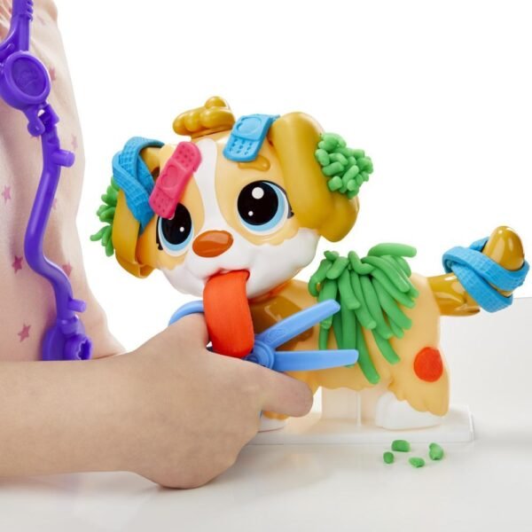 Play-Doh Care 'n Carry Vet Playset with Toy Dog, Carrier, 10 Tools, 5 Colors F3639 - Image 7