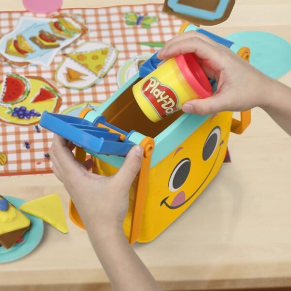 Play-Doh Picnic Shapes Starter Set, 12 Tools and 6 Cans, Preschool Toys F6916 - Image 8