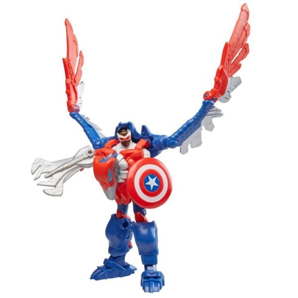 Marvel Mech Strike Mechasaurs Captain America (4”) with Redwing Mechasaur Action Figures F6675 - Image 9