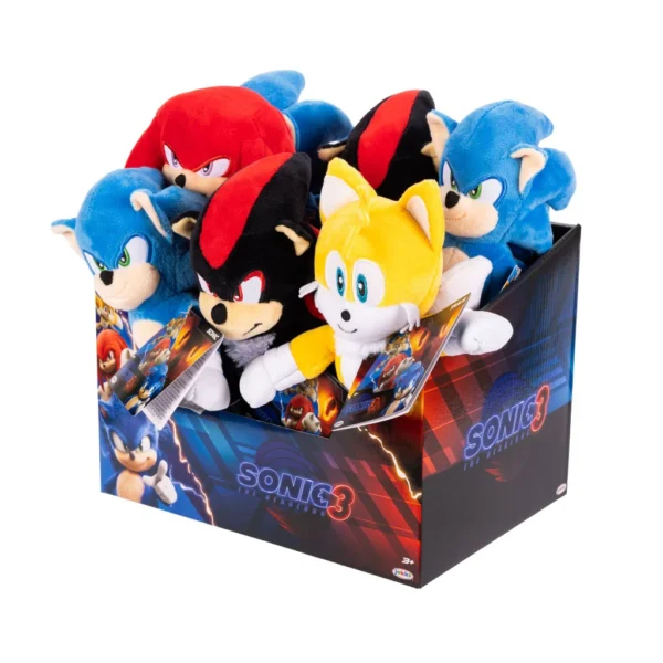 Sonic 3 Movie 9-Inch Plush - Soft & Cuddly Sonic, Tails, Knuckles, & Shadow Plush Toys (424674)