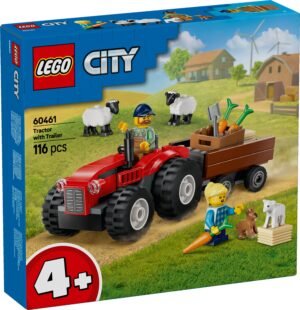 LEGO CITY RED FARM TRACTOR WITH TRAILER & SHEEP