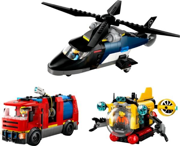 LEGO CITY HELICOPTER, FIRE TRUCK & SUBMARINE REMIX (60462) - Image 2