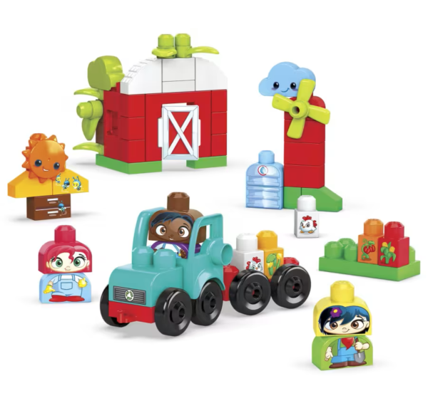 Mega Bloks Toy Blocks Grow & Protect Farm With 3 Figures (51 Pieces) For Toddler HDL07