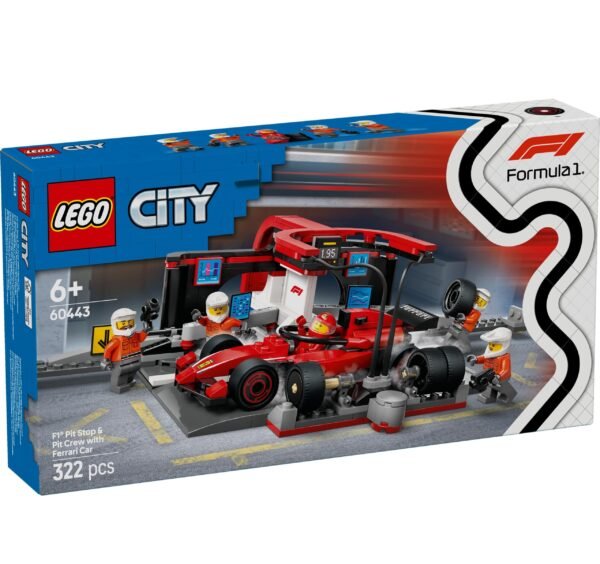 LEGO CITY F1 PIT STOP & PIT CREW WITH FERRARI CAR (60443)