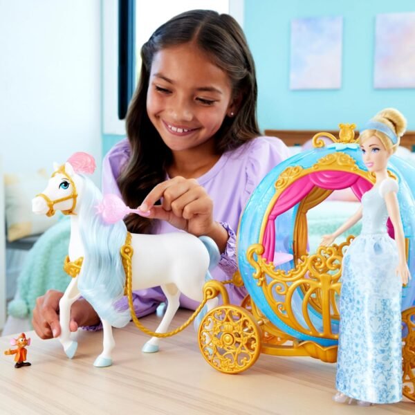 Disney Princess Cinderella Pumpkin Bisha, Doll & Vehicles, Disney 100th Anniversary Celebration HLX35 - Image 2