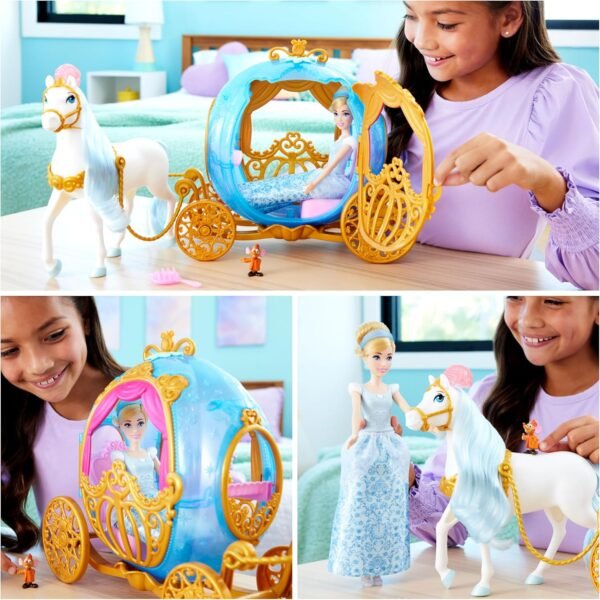 Disney Princess Cinderella Pumpkin Bisha, Doll & Vehicles, Disney 100th Anniversary Celebration HLX35 - Image 3