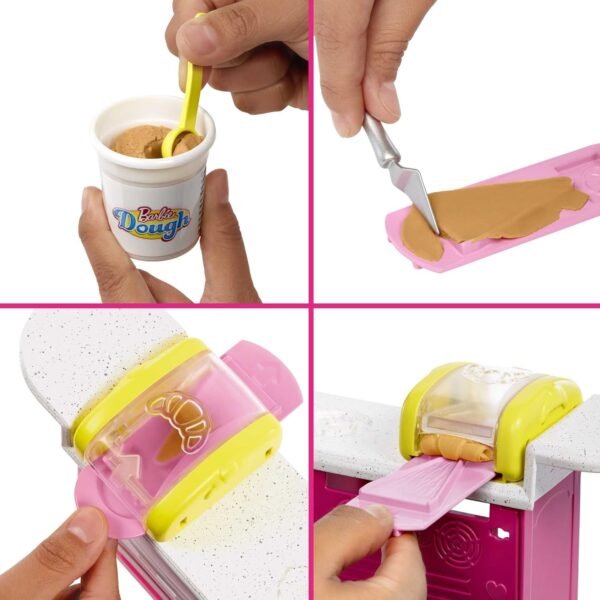 Barbie Malibu Roberts - 18 Piece Doll and Playset for Baking, Includes Mouldable Dough and Moulds for Donuts, Croissants and Cupcakes HJY19 - Image 3