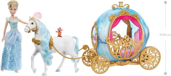 Disney Princess Cinderella Pumpkin Bisha, Doll & Vehicles, Disney 100th Anniversary Celebration HLX35 - Image 5