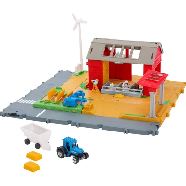 Matchbox Playset, Action Drivers Farm Adventure With 1:64 Scale Tractor & 6 Accessories HRY41