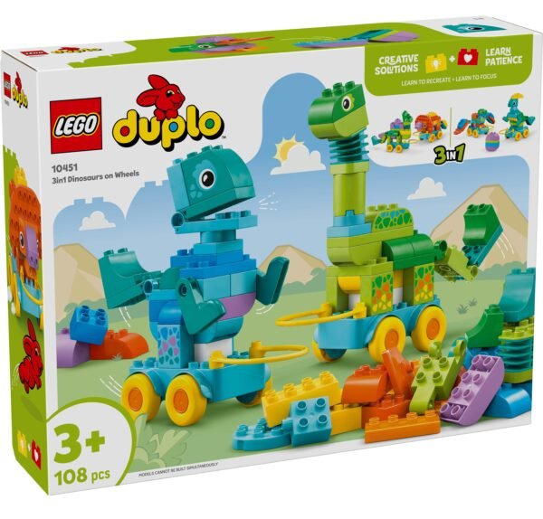 LEGO DUPLO 3IN1 DINOSAURS ON WHEELS (10451)
