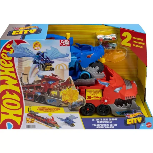 Hot Wheels City Ultimate Dual Dragon Transporter Playset JKJ79 - Image 6