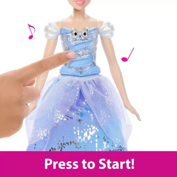 Disney Princess Cinderella Light-Up Dress Fashion Doll with Sounds & Magic Wand Activation, Enchanted Ballgown JBF94 - Image 2