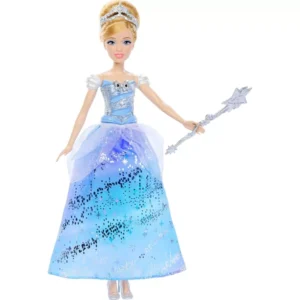 Disney Princess Cinderella Light-Up Dress Fashion Doll with Sounds & Magic Wand Activation, Enchanted Ballgown JBF94