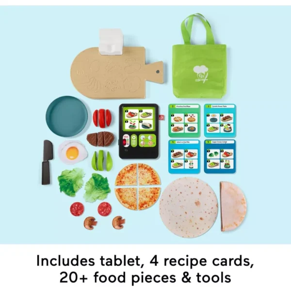 Fisher-Price Laugh & Learn 123 Follow The Recipe Meal Kit Preschool Pretend Playset, 30 Pieces HXP20 - Image 4