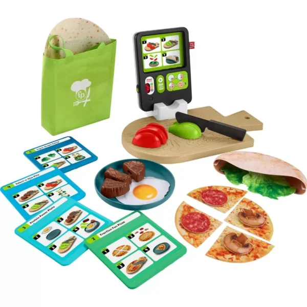 Fisher-Price Laugh & Learn 123 Follow The Recipe Meal Kit Preschool Pretend Playset, 30 Pieces HXP20 - Image 6