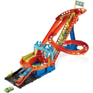 Hot Wheels City Roller Coaster Rally Playset Icludes 1 x Hot Wheels Basic Car HJV69