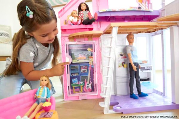 Barbie Malibu House Dollhouse Playset With 25+ Furniture And Accessories (6 Rooms) FXG57 - Image 2