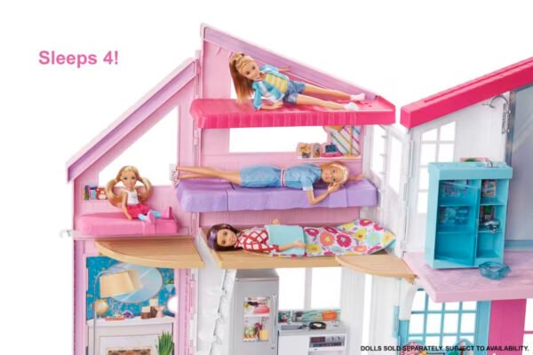 Barbie Malibu House Dollhouse Playset With 25+ Furniture And Accessories (6 Rooms) FXG57 - Image 5