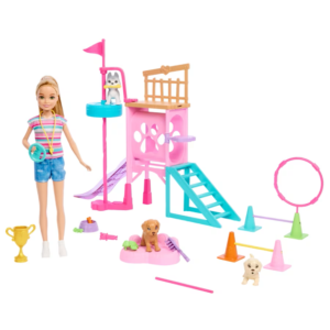 Barbie And Stacie To The Rescue Puppy Playground Playset With Doll, 3 Pet Dog Figures & Accessories HRM10