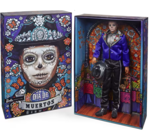 ​2023 Día De Muertos Ken Doll Wearing Blue Jacket And Black Hat Barbie Signature Collectible HJX15