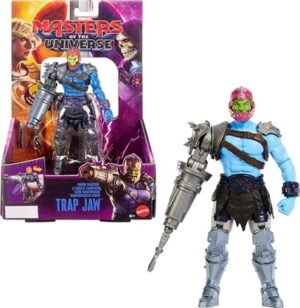 Masters Of The Universe Cannon Transform Trap Jaw Feature Action Figure Toy, 5.5 Inch Twist & Release JKJ03