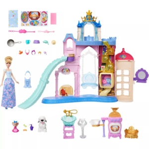 Disney Princess Pet Palace Playset With 7 Play Areas, 3 Animal Friends & 20+ Furniture & Accy JBF96