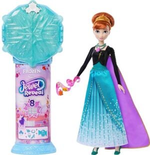 Disney Frozen Jewel Reveal Anna Fashion Doll W/ 8 Surprises Including Gem Box & 10 Accessories JJY37